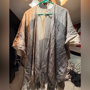 “A New Day” Neutral Ombre Fringe Open Cardigan